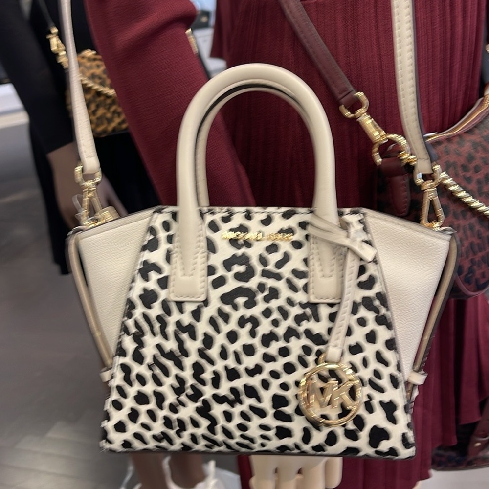 Avril Extra-Small Cheetah Print Calf Hair and Leather Satchel LT CRM MUL… - Picture 8 of 16